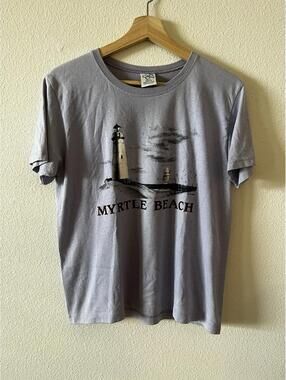 VTG Myrtle Beach Lighthouse Graphic Purple Tee M